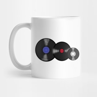 Vinyl Records Trio (White) Mug